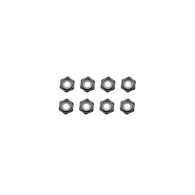 Team Associated M2 Locknuts, Black Aluminum (8pcs)