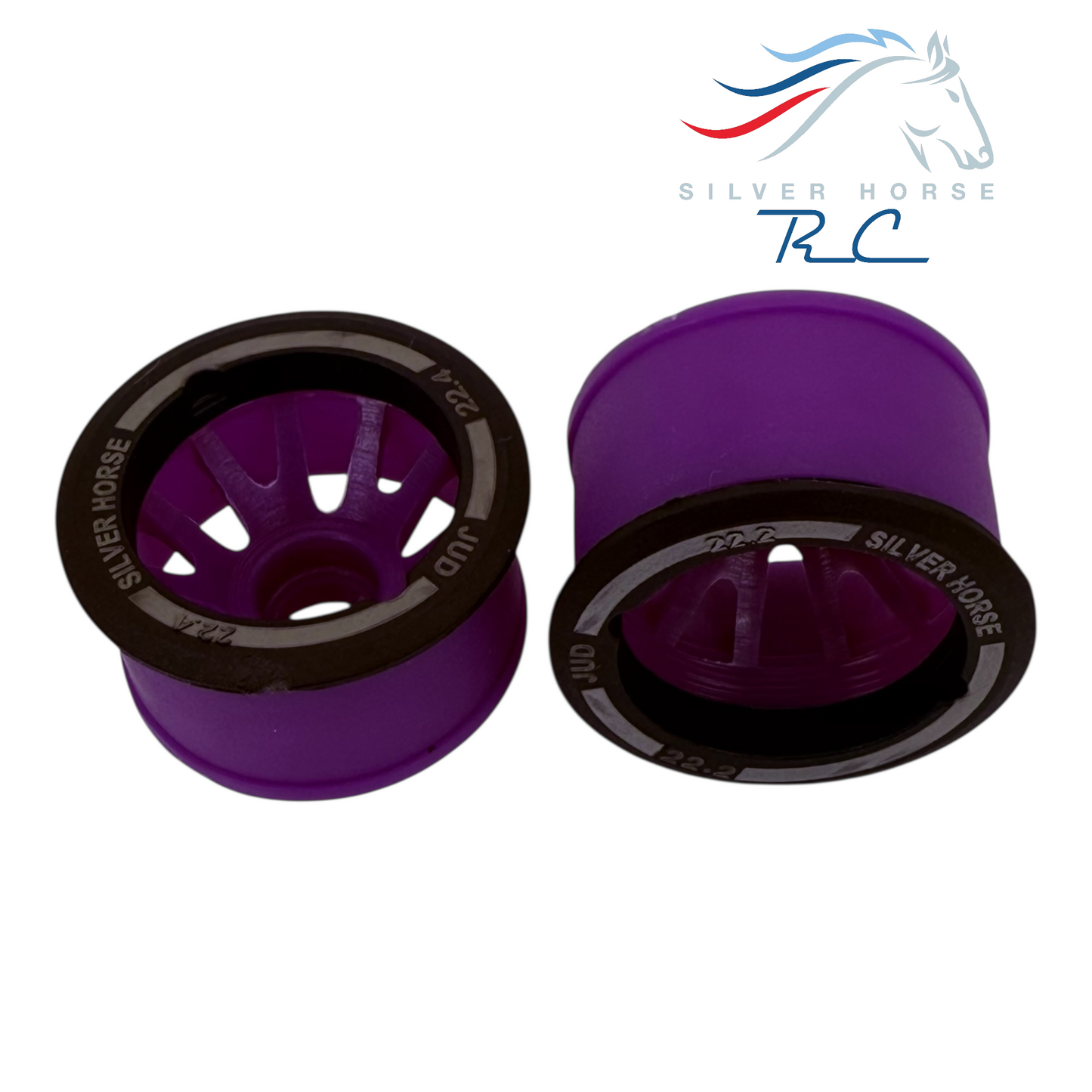 Special Edition Silver Horse Purple Racing 2WD “JUD” Front 8.5mm Threaded Carbon-Fiber Reinforced EVO Wheels