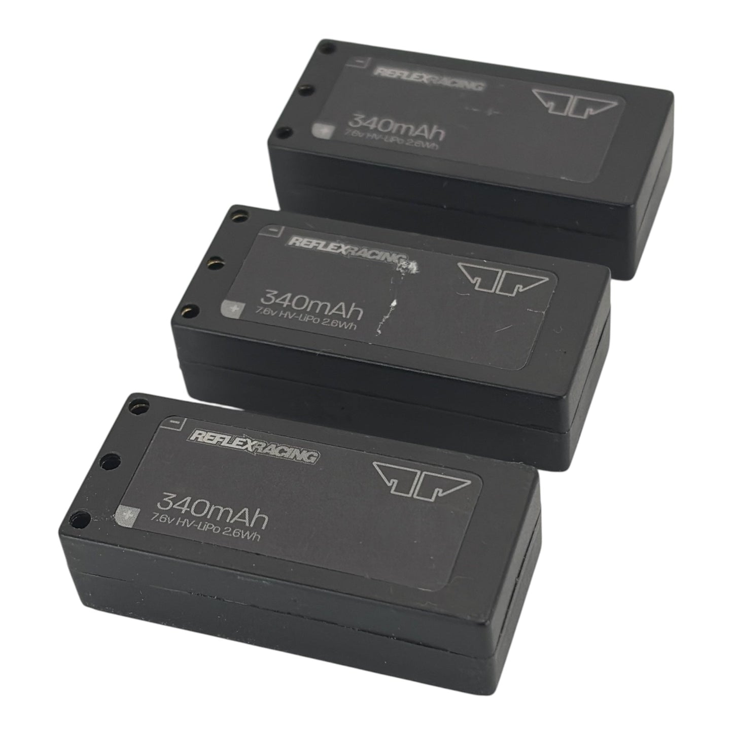 Reflex Racing 350mah hardcase bullet lipo batteries Preowned pack of 3