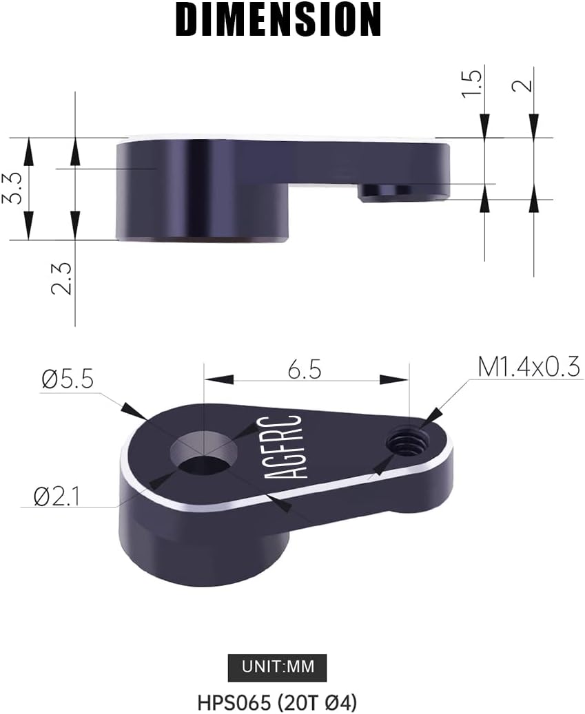 AGFRC - Aluminum Servo Horn for A06CLS: 20T Spline HPS065