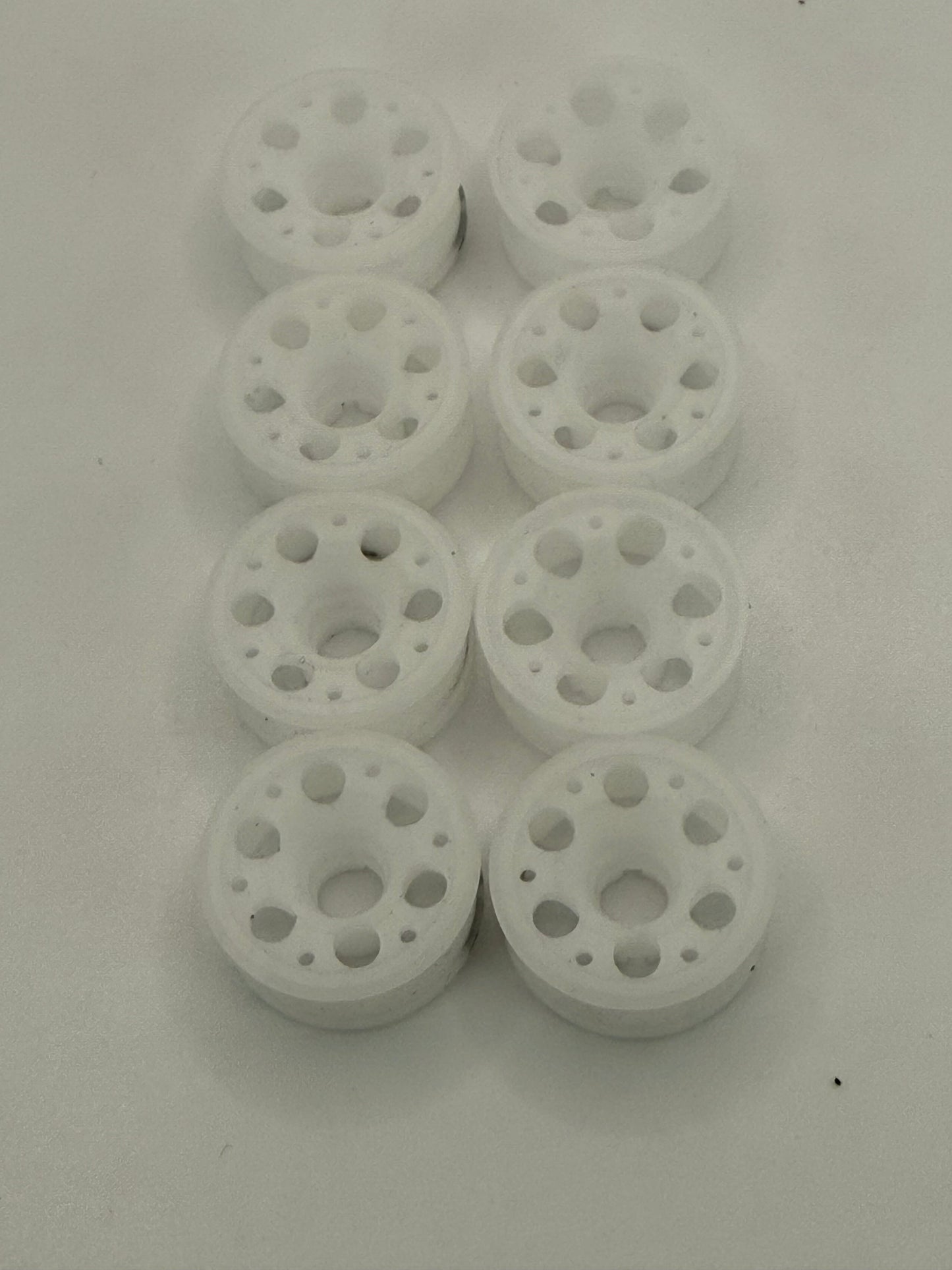 PN Racing 8.5mm +2 offset Delrin flanged wheels -never mounted (4 pairs)