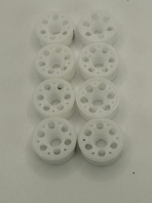 PN Racing 8.5mm +2 offset Delrin flanged wheels -never mounted (4 pairs)