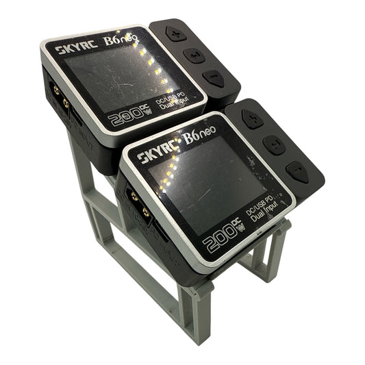 SKYRC B6 Neo Pre-Owned pair of chargers (2) with pit stand rack - tested and working perfectly