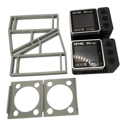SKYRC B6 Neo Pre-Owned pair of chargers (2) with pit stand rack - tested and working perfectly