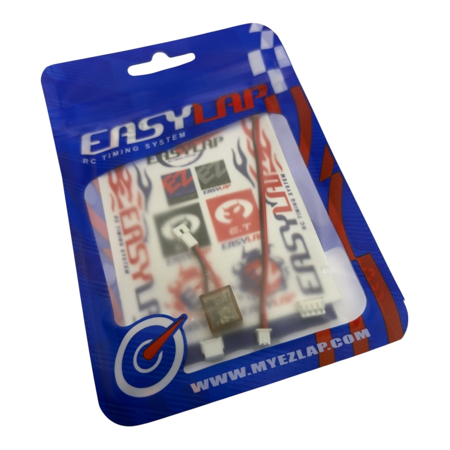 EasyLap Micro Transponder with Blue Case, Power Wire and Connectors
