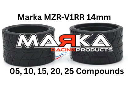 MZR-V1RR 05,10,15,20,25 14mm Rear Tire Marka V1 Mini-Z RCP Rubber Rear Radial Tire