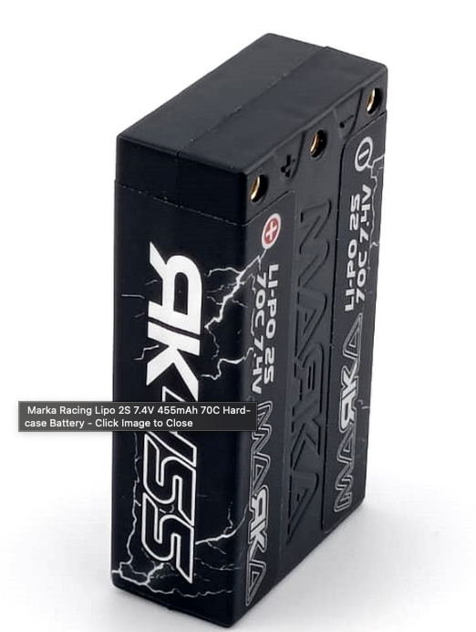 MRK-LI455HD Marka Racing Lipo 2S 7.4V 455mAh 70C Hard-case Battery