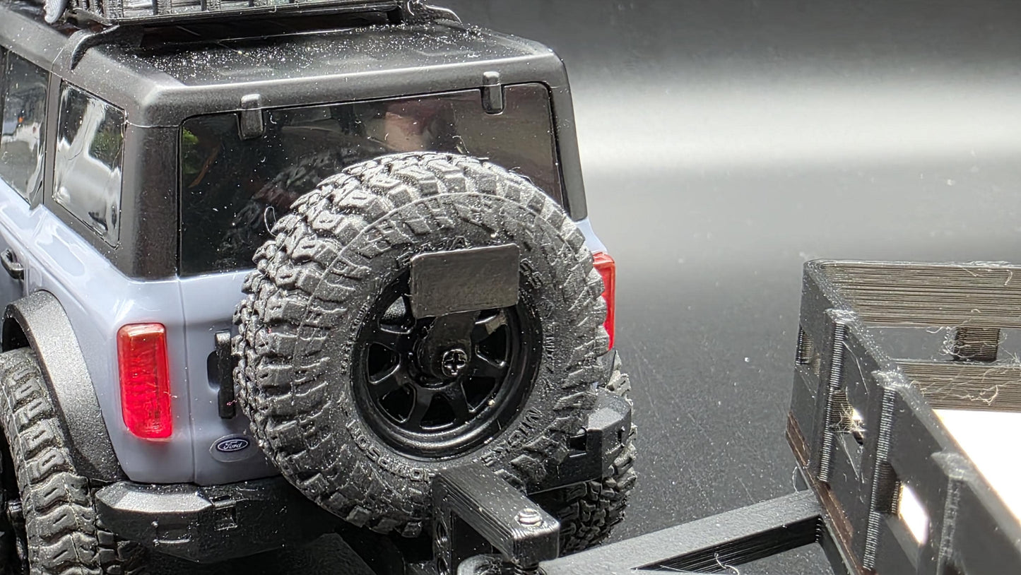 Spare Tire License Plate Holder for Axial SCX30 Bronco and Jeep Crawlers