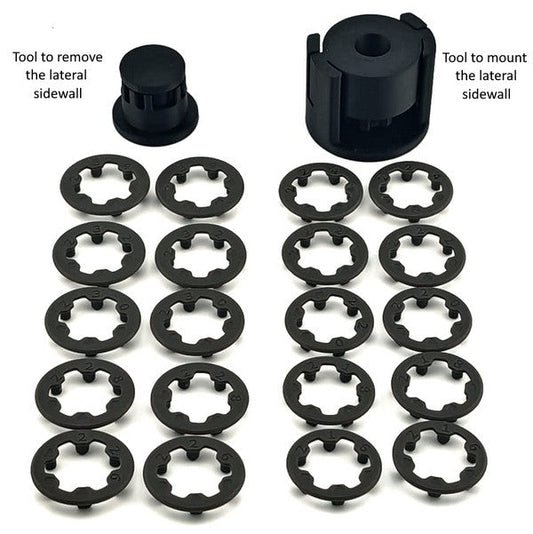 Marka Racing V1 Mini-Z Side Wall Flange Set - DARK GREY + 2Tools (22 Pcs) MZR-300