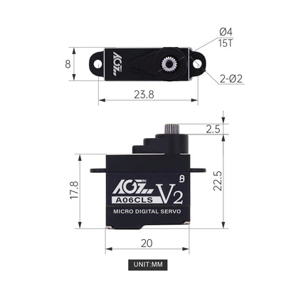 AGFRC - A06CLS V2 SERVO (20T Spline, JST 1.5 Plug)