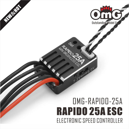 OMG RAPIDO 25A Sensorless Brushless ESC - Black
